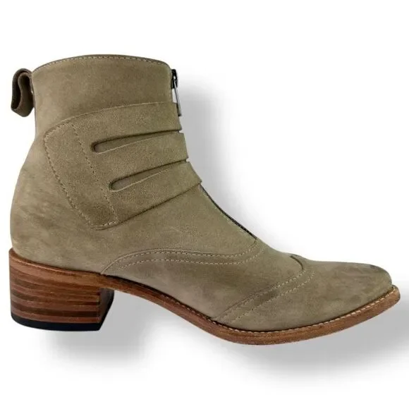 Sendra Western Moto Buckle Ankle Boots Tan Suede Triple Strap Women’s 9.5 - Picture 5 of 13